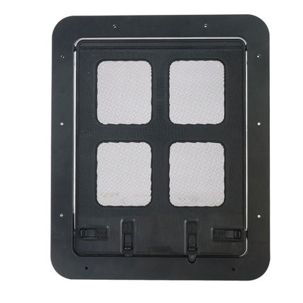 Screen Window Pet Door Black ABS Plastic Pet Flap Interior and Exterior Screen Dog Door