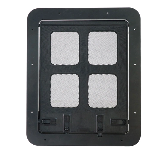 Screen Window Pet Door Black ABS Plastic Pet Flap Interior and Exterior Screen Dog Door