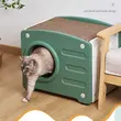 Plastic Cat House with Scratchable Roof-Durable Shelter