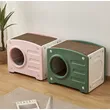 Plastic Cat House with Scratchable Roof-Durable Shelter