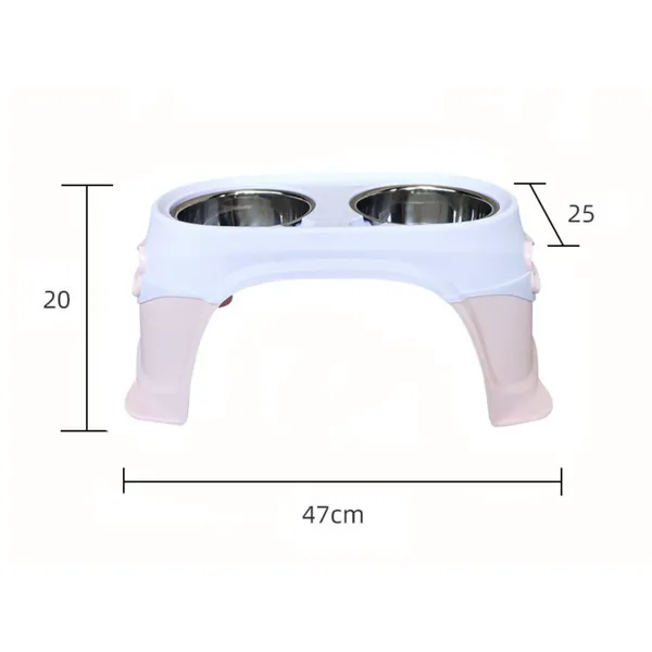 Durable Double Plastic Pet Bowl - Perfect for Feeding Dogs and Cats
