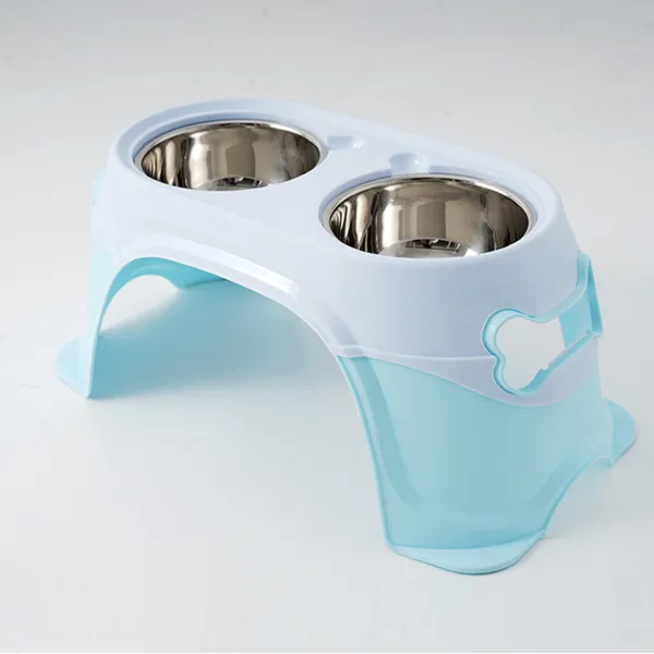 Durable Double Plastic Pet Bowl - Perfect for Feeding Dogs and Cats