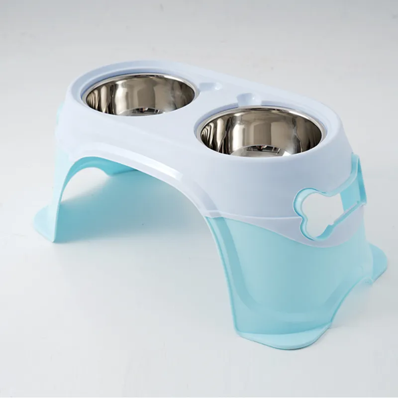 Durable Double Plastic Pet Bowl - Perfect for Feeding Dogs and Cats