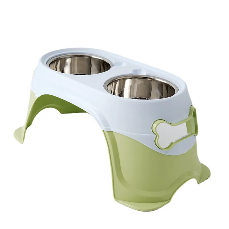 Durable Double Plastic Pet Bowl - Perfect for Feeding Dogs and Cats