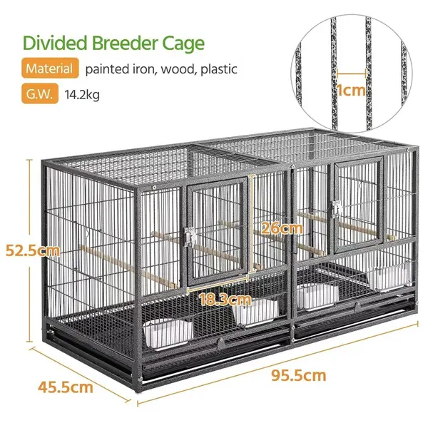Large Stackable Bird Cage | Expandable & Durable Design