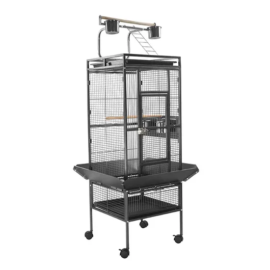 Heavy-Duty Bird Cage with Stand - Sturdy Aviary with Perch Top