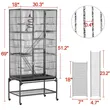 3-Tier Bird Cage with Ladders | Spacious Multi-Level Aviary for Birds