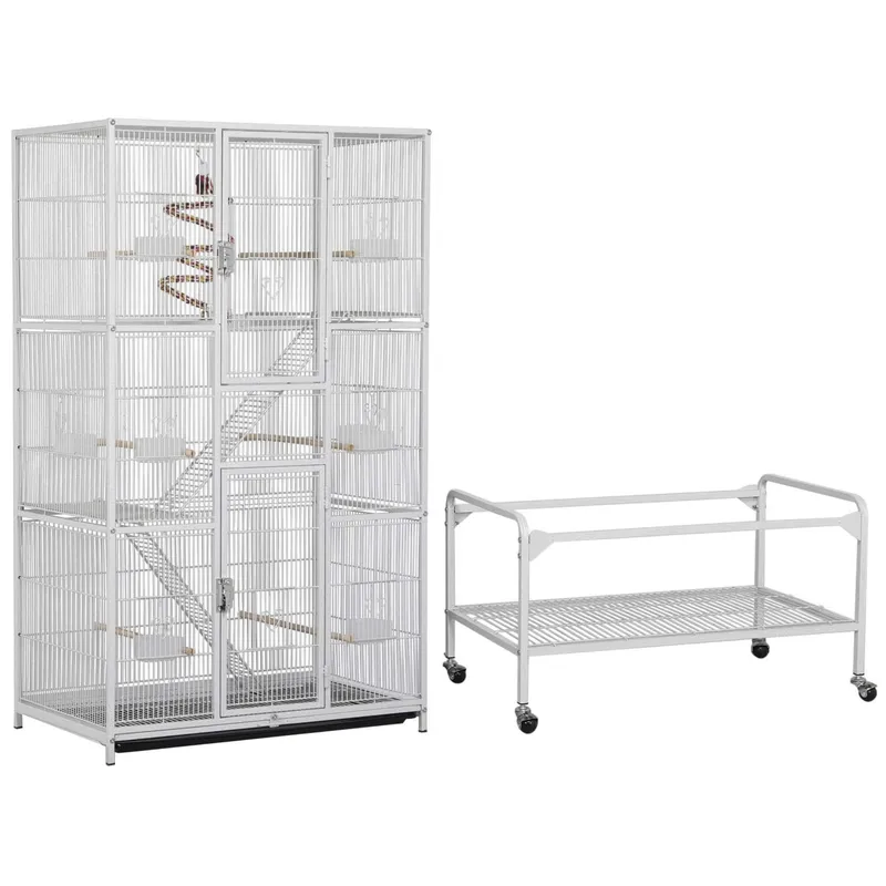 3-Tier Bird Cage with Ladders | Spacious Multi-Level Aviary for Birds