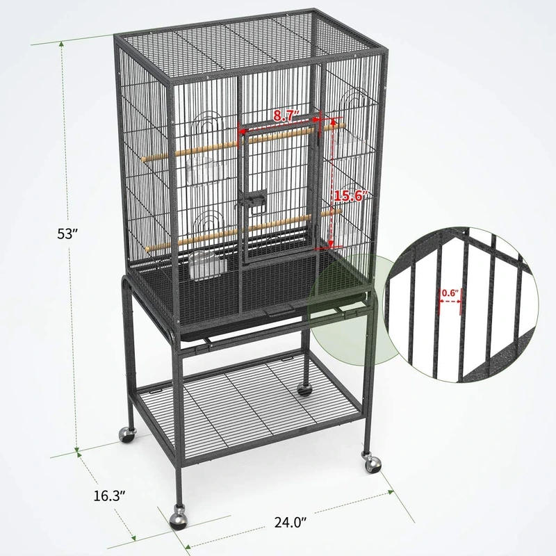 Extra-Large Bird Cage with Play Stand | Spacious Parrot Enclosure