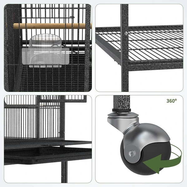 Extra-Large Bird Cage with Play Stand | Spacious Parrot Enclosure
