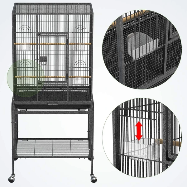 Extra-Large Bird Cage with Play Stand | Spacious Parrot Enclosure