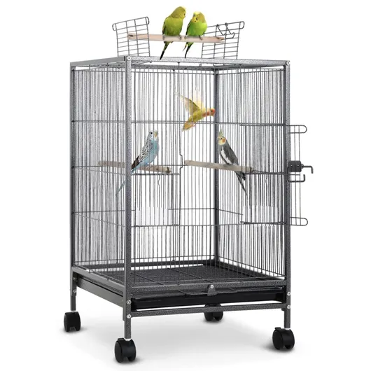 Heavy-Duty Square Iron Bird Cage for Parrots