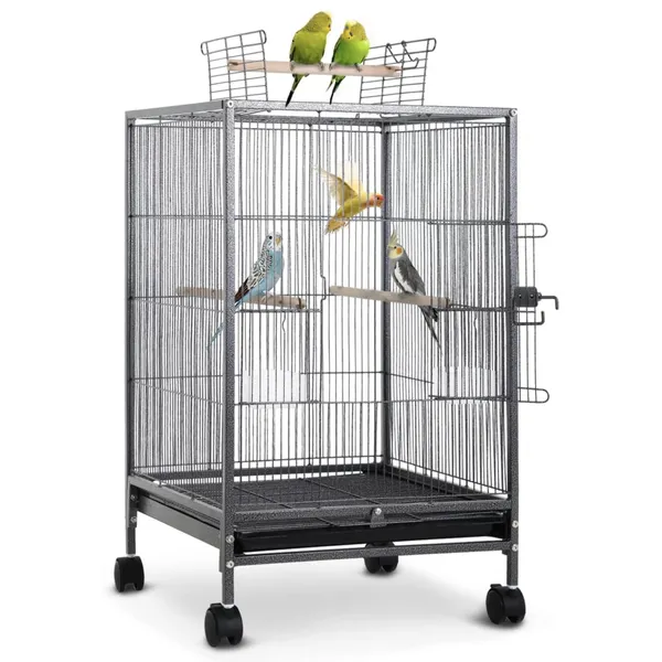 Square Heavy-Duty Iron Bird Cage | Perfect for Large Parrots