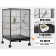 Square Heavy-Duty Iron Bird Cage | Perfect for Large Parrots
