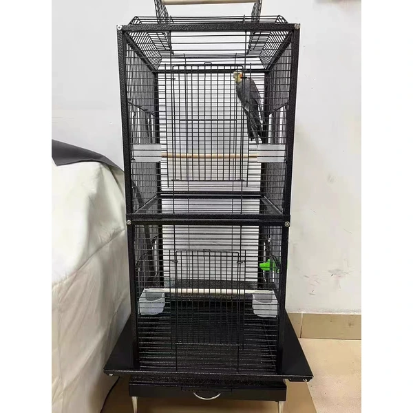 Sturdy Iron Bird Cage with Play Area for Active Birds