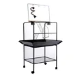 Heavy-Duty Large Bird Stand with Perch and Feeding Cups Parrot Stand