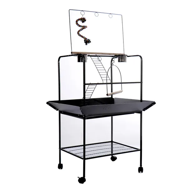 Heavy-Duty Large Bird Stand with Perch and Feeding Cups Parrot Stand