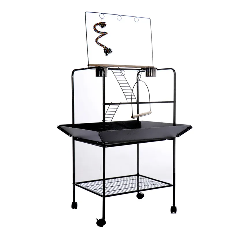 Heavy-Duty Large Bird Stand with Perch and Feeding Cups Parrot Stand
