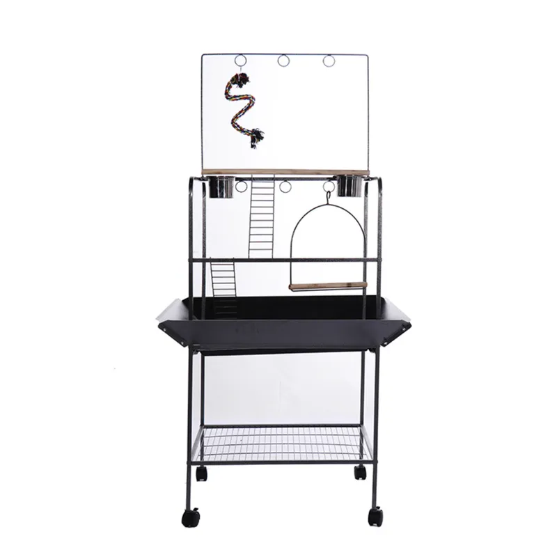 Heavy-Duty Large Bird Stand with Perch and Feeding Cups Parrot Stand