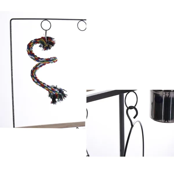 Heavy-Duty Large Bird Stand with Perch and Feeding Cups Parrot Stand