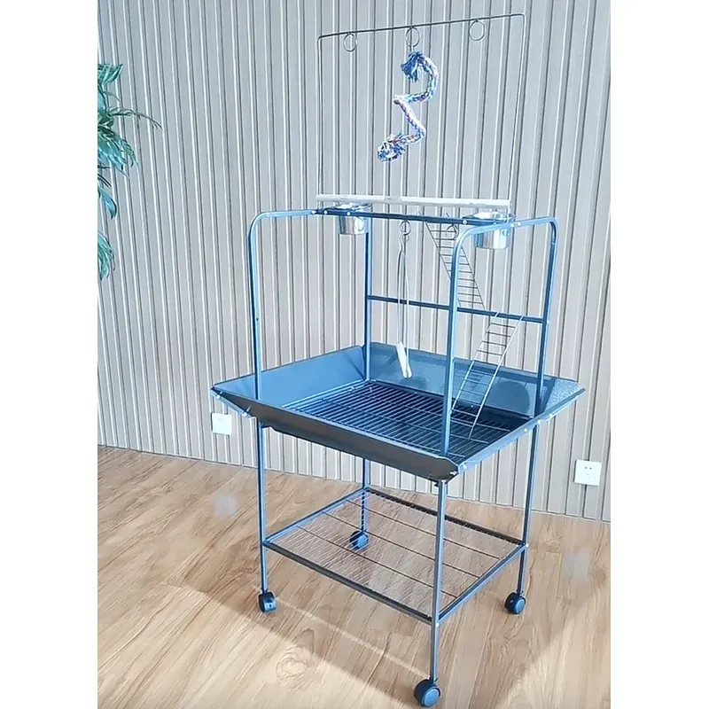 Heavy-Duty Large Bird Stand with Perch and Feeding Cups Parrot Stand