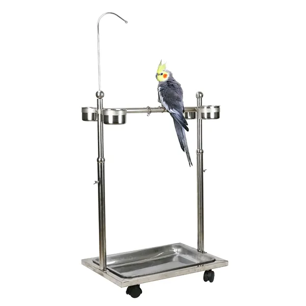Metal Bird Parrot Stand With Wheels