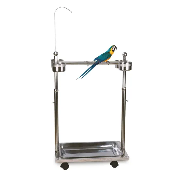 Metal Bird Parrot Stand With Wheels