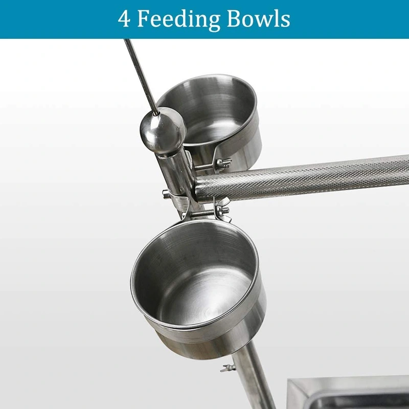 Metal Bird Parrot Stand With Wheels