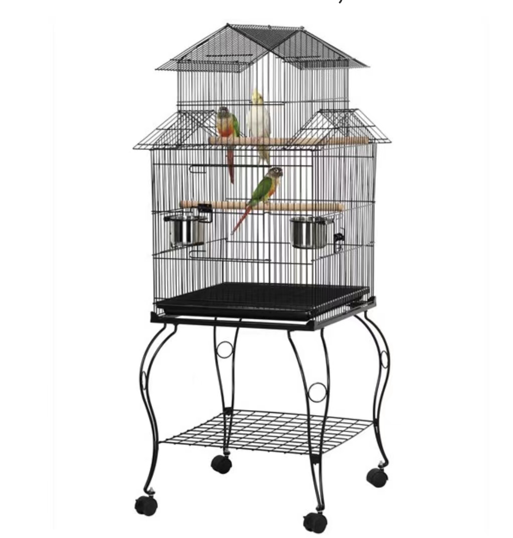 Pet products large parrot bird cage house nest with feeder and toys