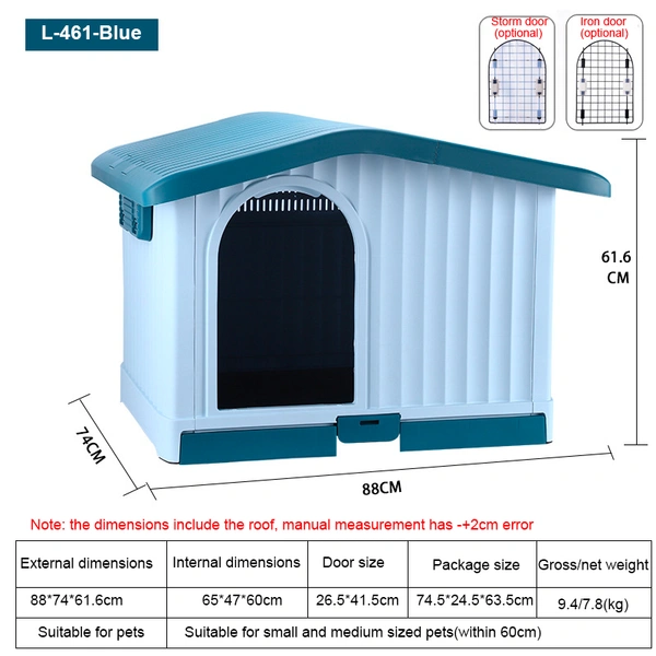 Easy Assembly Plastic Dog House for Small Pets
