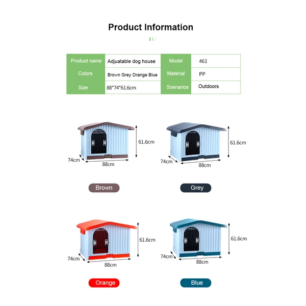Easy Assembly Plastic Dog House for Small Pets