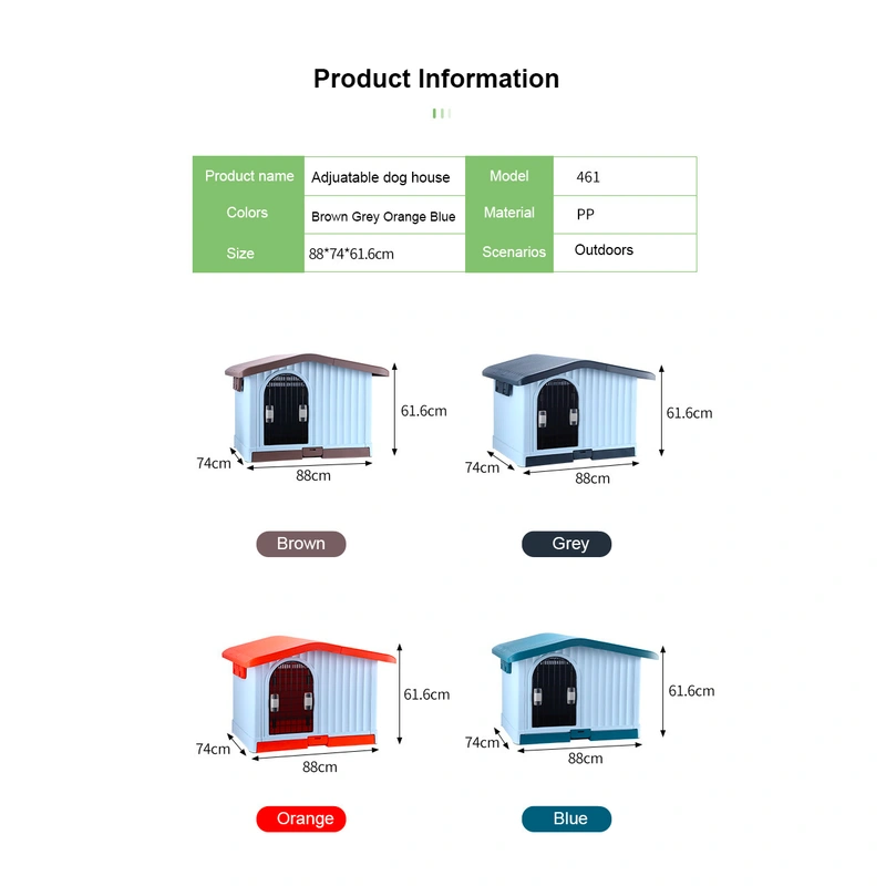 Easy Assembly Plastic Dog House for Small Pets