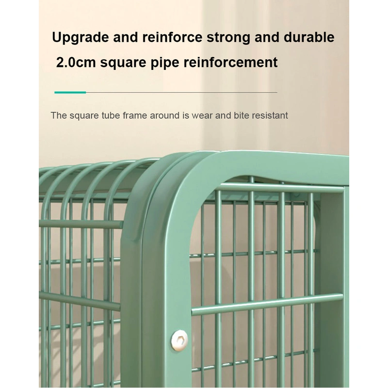 Sturdy Green Iron Dog Cage for Pets