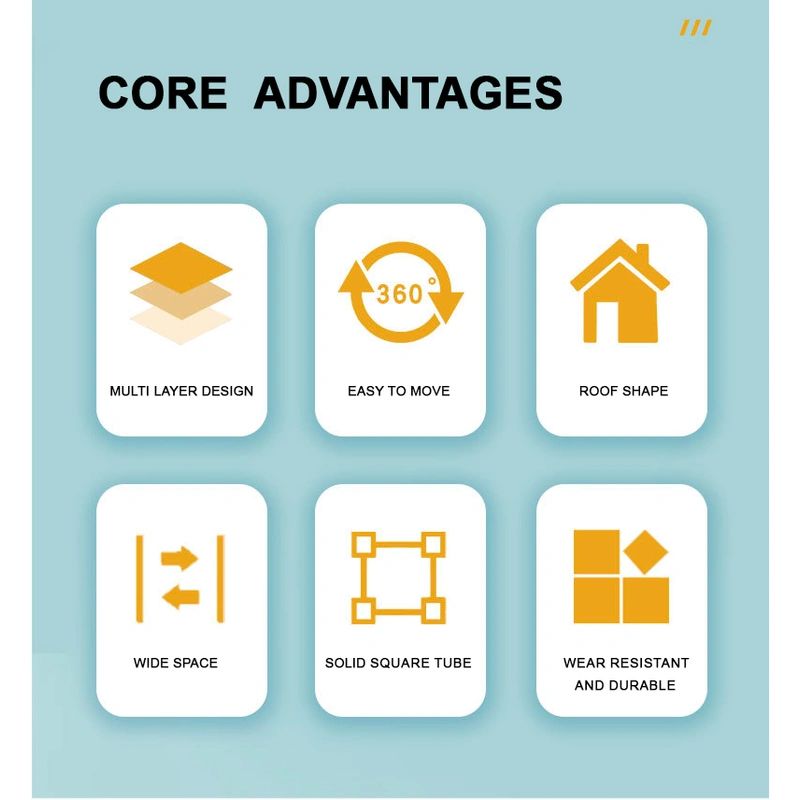 Yellow Multi-Level Iron Cat Cage for Active Cats