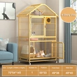 Yellow Multi-Level Iron Cat Cage for Active Cats
