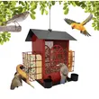 Vintage Hanging Bird Feeder with Roof