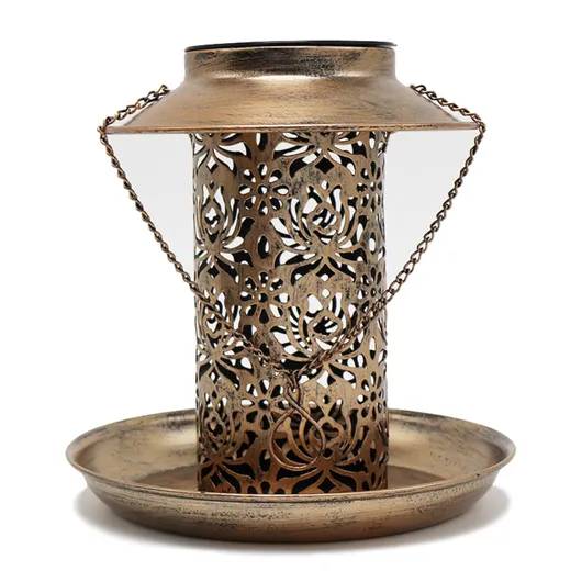 Solar-Powered LED Hanging Bird Feeder