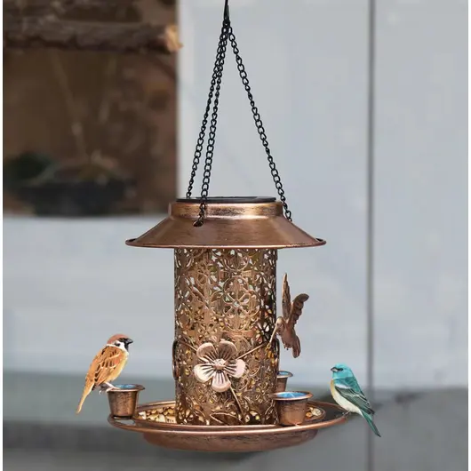 Squirrel-Proof Hanging Bird Feeder with Perches