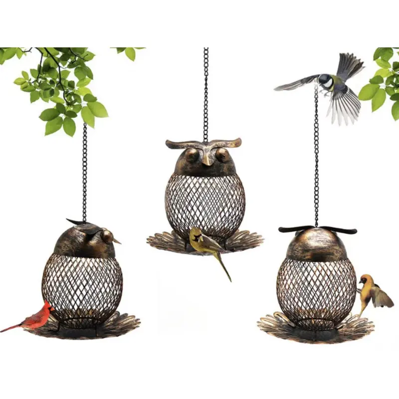 Owl-Shaped Hanging Bird Feeder
