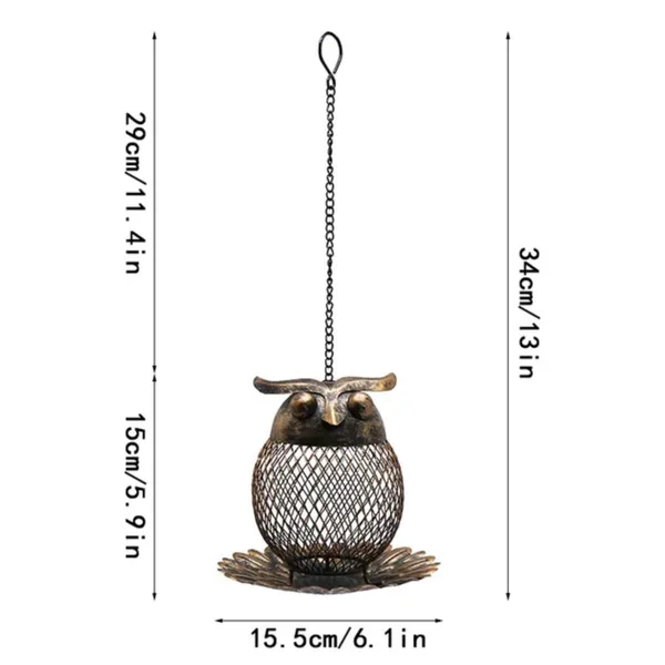 Owl-Shaped Hanging Bird Feeder
