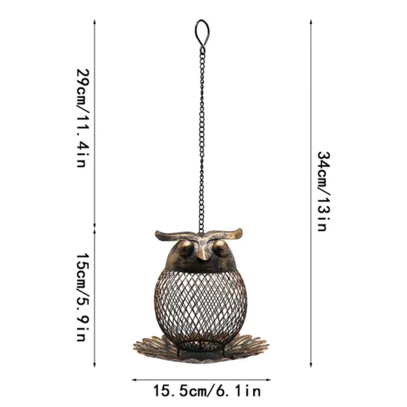 Owl-Shaped Hanging Bird Feeder
