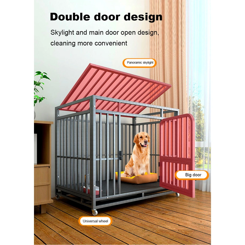 Heavy-Duty Square Tube Stainless Steel Dog Crate