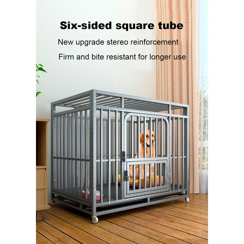 Heavy-Duty Square Tube Stainless Steel Dog Crate