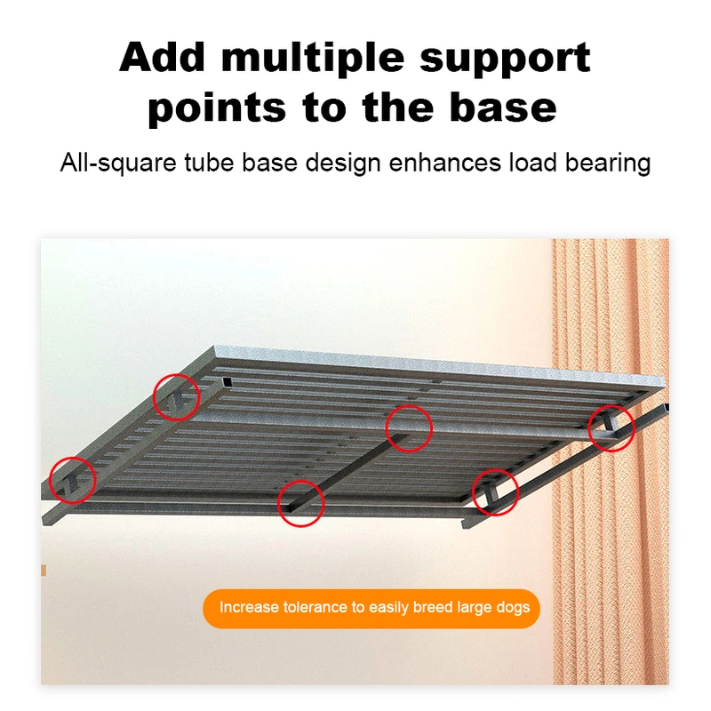 Heavy-Duty Square Tube Stainless Steel Dog Crate