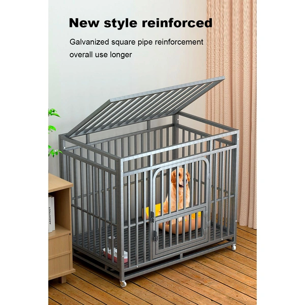 Heavy-Duty Square Tube Stainless Steel Dog Crate