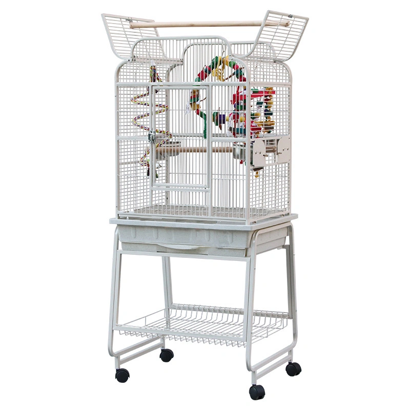 Large Heavy-Duty Bird Cage with Storage Shelf