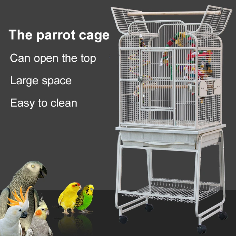 Large Heavy-Duty Bird Cage with Storage Shelf