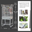 Large Heavy-Duty Bird Cage with Storage Shelf