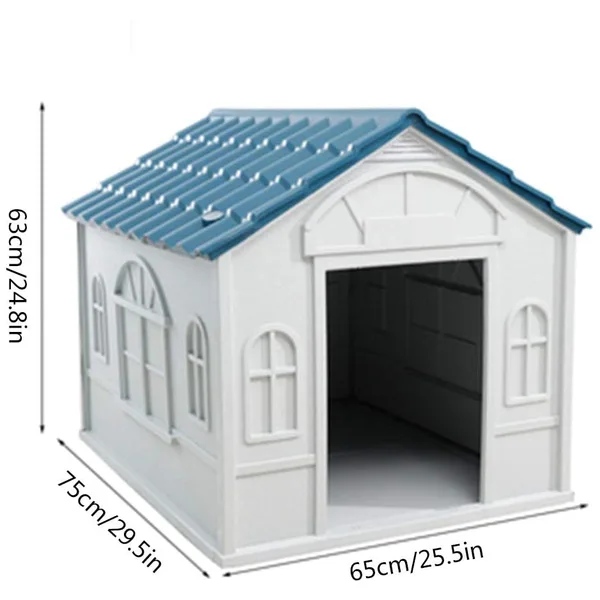 UV-Protected Plastic Pet House for Outdoor Use