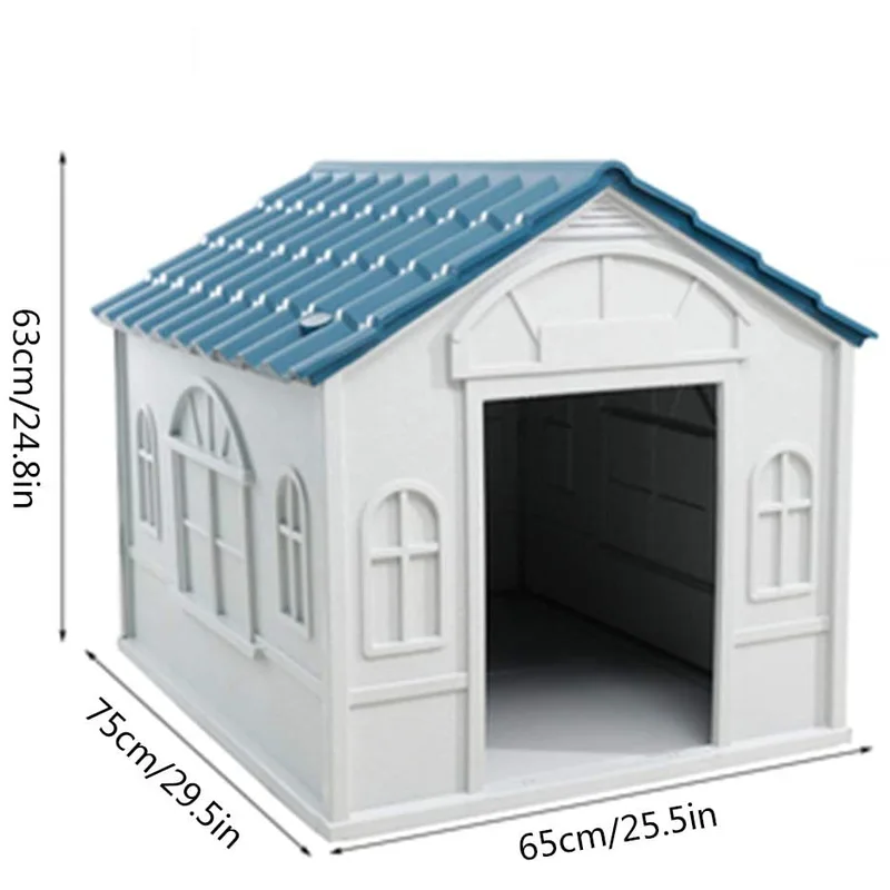 UV-Protected Plastic Pet House for Outdoor Use